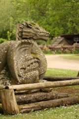 Wooden dragon carving at Dean Heritage Centre